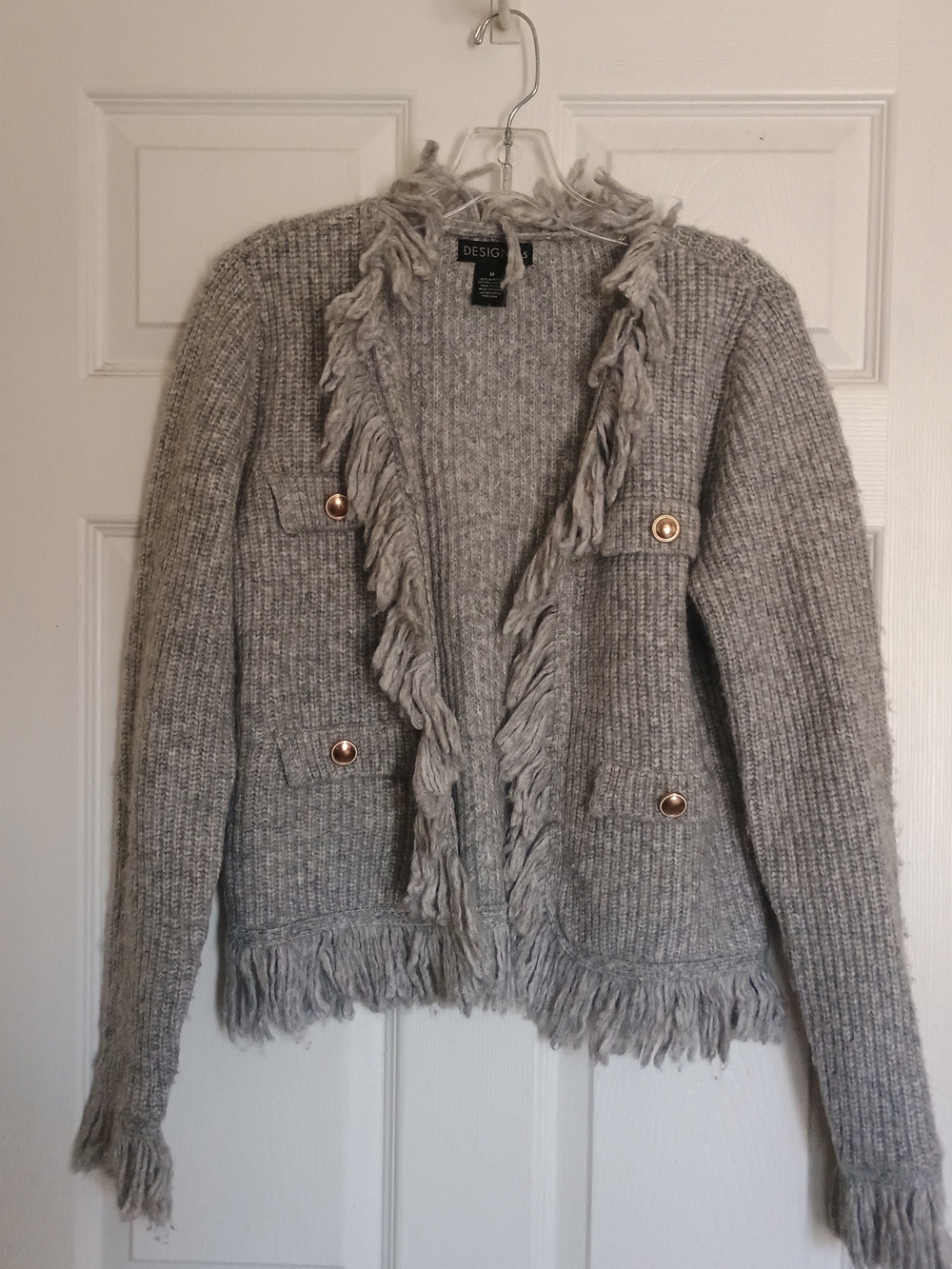 EUC Design 360 Knit Cardigan Sweater Gray Size M